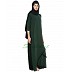 Abaya dress with frilled details- Dark Green  Abaya dress with frilled details- Dark Green